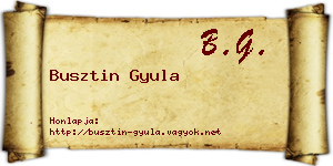 Busztin Gyula névjegykártya
